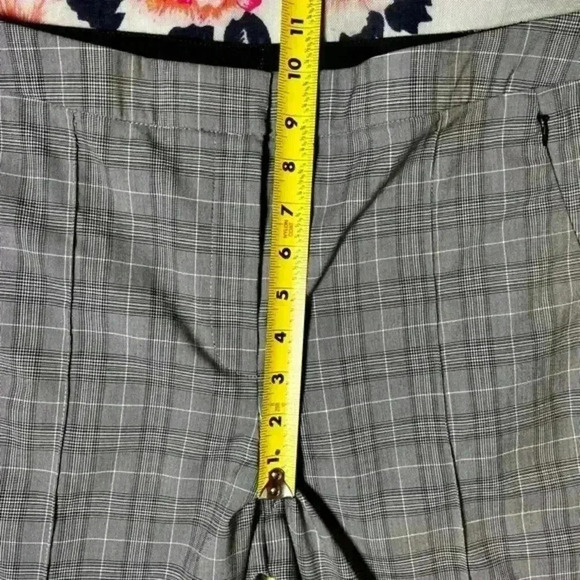 Elie Tahari Leena Straight Leg Pant‎ Black/White Plaid Women's Size 8 - Picture 8 of 9